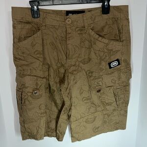 Khaki Ecko Floral Cargo Shorts